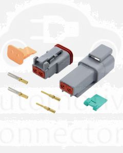 Deutsch DT2-4 2 Way Connector Kit with Gold Contacts