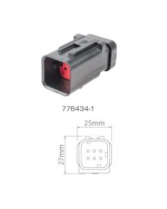 TE Connectivity AMPSEAL 16 776434-1 6 Circuit Receptacle Connector