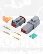Deutsch DT2-4 2 Way Connector Kit with Gold Contacts