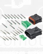Deutsch DT12-1-CAT 12 Way DT Series CAT Spec Connector Kit with Green Band Contacts