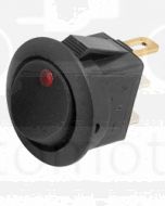 Hella Compact Off-On Rocker Switch - Red LED, 12V DC (4448)