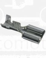 Quikcrimp 604502BL2 Non Insulated Female Blade Crimp Terminals - QK Series, Tin Plated Brass 6.3mm Tab, 0.8-1.5mm2 wire size