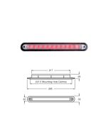 Hella 95907375 Wide Rim Strip LED - Red Illuminated, 24V DC